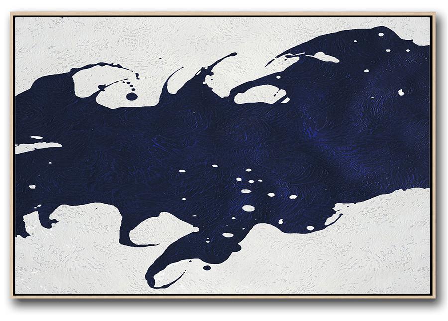 Horizontal Navy Minimalist Art #NV55C - Click Image to Close